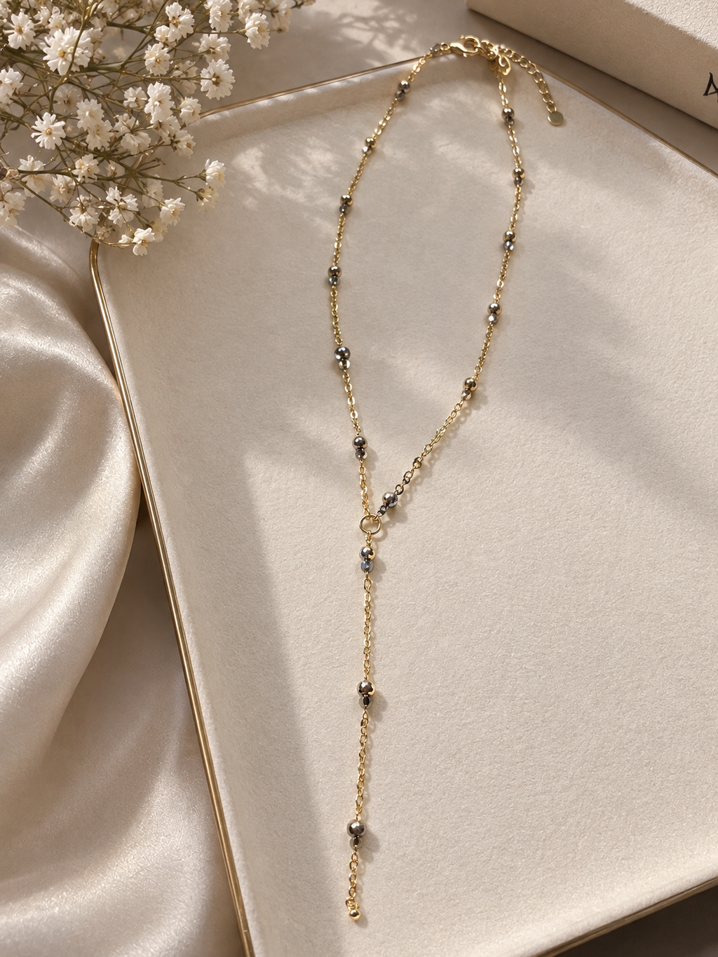 Gold/Silver Y Necklace -Dainty Lariat Necklace for women.