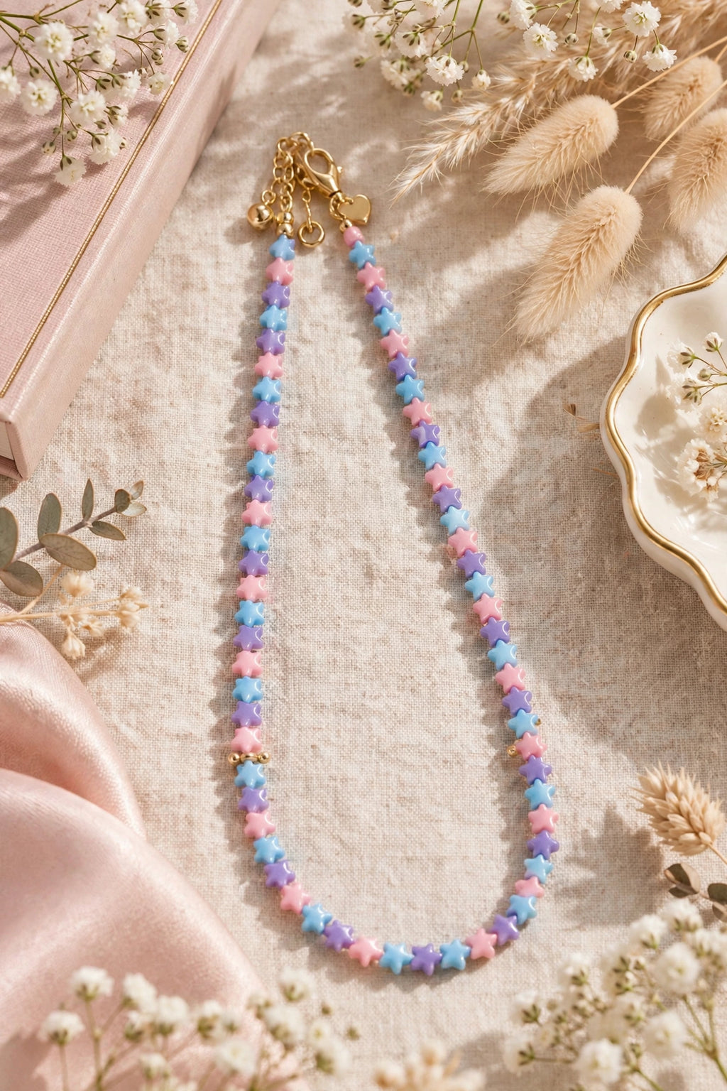 Pastel Star Phone Charm – Beaded Star Phone Strap Wristlet, Cute Phone Chain